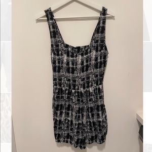 Black and White Sleeveless Lumiere Romper